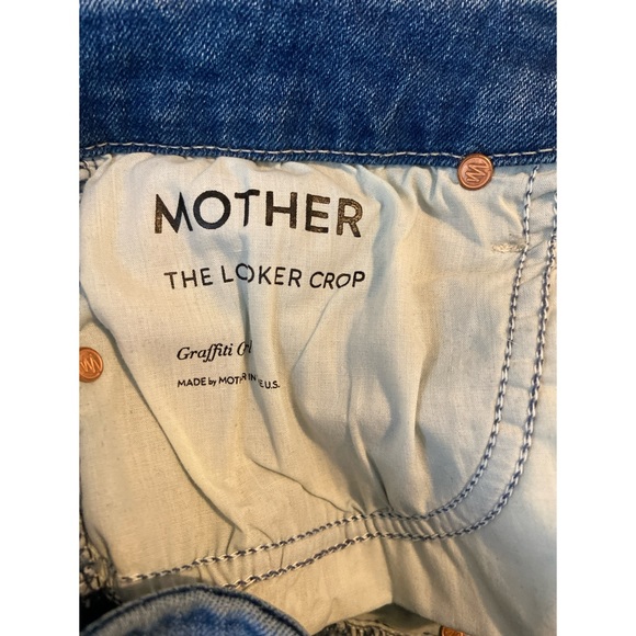 MOTHER Denim The Looker Crop Graffiti Girl Size 28 - Picture 6 of 7